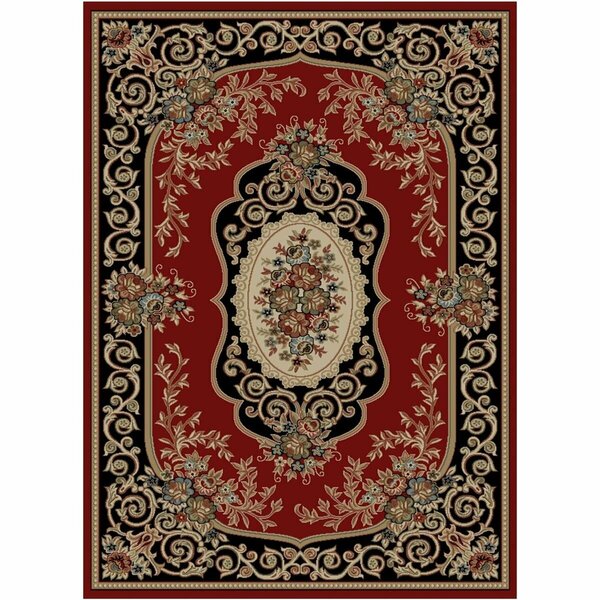 Sleep Ez 7 ft. 10 in. x 9 ft. 10 in. Home Town Lyon Area Rug - Claret-Ebony SL3077044